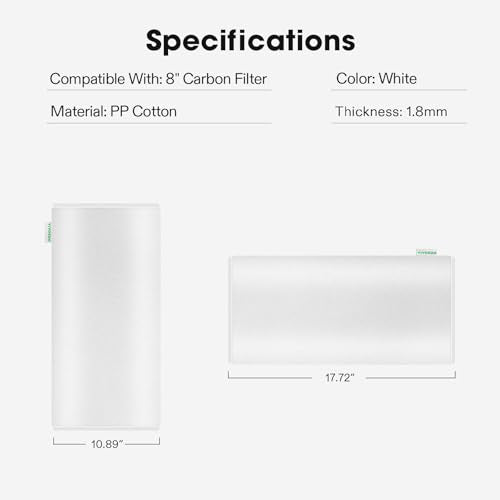 VIVOSUN 8 Inch Prefilter for 8" Carbon Filter, White, 17.72" Long - color: White, size: 8 Inch