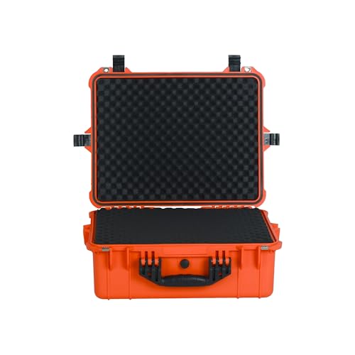 MEIJIA Portable All Weather Waterproof Protective Hard Case,Compact Camera Case with Customizable Fit Foam,Fit Use of Drones,Camera,Equipments, 20.62 x16.85x8.11inches(Orange) - color: Orange