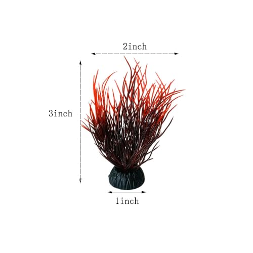 12 Pack Artificial Aquarium Grass Plants Lifelike Fish Tank Decorative Grass Aquascaping Landscape Design for Goldfish Betta Fish Waterscape Fish Hides Mini Hydroponic Plants (Style 4) - color: Style 4
