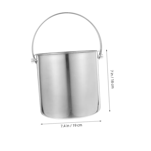 Stainless Steel Portable Ice Cube Storage Bucket with Handle Multi-Function Wine Cooler for Parties Picnics and Camping Events Capacity Beverage Pail for Cold Drinks