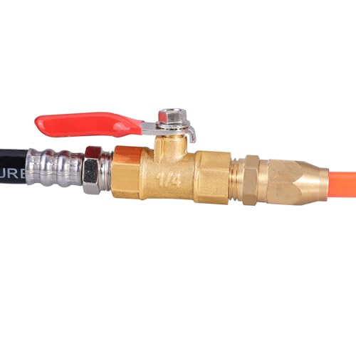 1/4 Inch Valve Npt Air Compressor Brass Heavy Duty Valve double Female Shut off Switch 1/4 NPT Thread Pipe Fitting (Double Female 10PCS) - color: Female x Female 10PCS