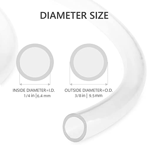 Eastrans 1/4" I.D. x 3/8" O.D. Clear Vinyl Tubing 25 Feet, Flexible Hybrid PVC Tubing Hose, Lightweight Plastic Tube UV Chemical Resistant Vinyl Hose, BPA Free and Non Toxic - size: ID 1/4 INCH, style: 25 Feet