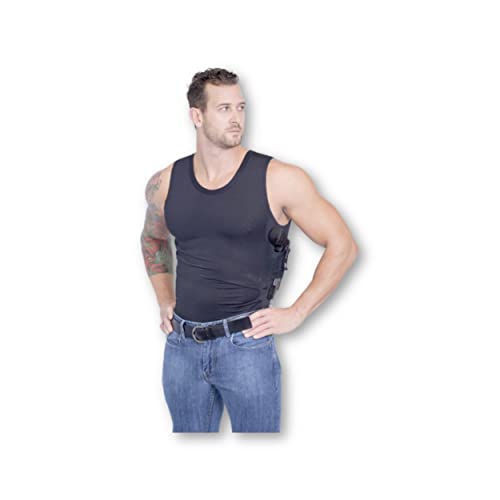 Concealed Carry Wear CCW Compression Tank Top - Tactical Everyday Carry EDC - Gun Holster Shirt for Men - color: Black, size: Medium