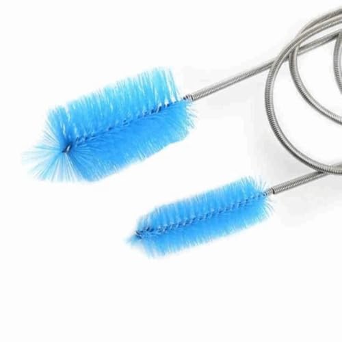 61 Inch Double Ended Tube Cleaner Stainless Steel Spring with Nylon Brush Wire Flexible Aquarium Cleaning Brush for Fish Tank Pipes 9-35mm