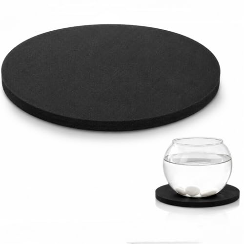 POPETPOP Fish Tank Mat 11.81 Inch Round Aquarium Pad Waterproof Shock Absorption Non-Slip Cushion for Small Aquariums and Betta Fish Tank Accessories