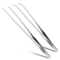 2 Pcs Reptile Feeding Tongs, 10.6IN Straight & Curved Extra Long Tweezers, Premium Stainless Steel Feeding Tools for Bearded Dragon, Lizards, Snakes, Aquarium & Terrarium