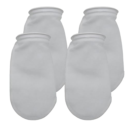 ALEGI 4 Pack Aquarium Filter Socks 4 inch by 10 Inch Long, 200 Micron - 4 Inch Ring Aquarium Felt Filter Bags - size: 4 by 10 In - 4Pack