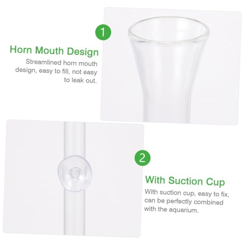 DOITOOL Shrimp Feeder Tube with Feeding Dish, Crystal Glass Aquarium Feeder, 30cm Fish Tank Accessory for Aquarium Shrimp Feeding