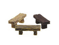 3Pcs Mini Resin Bench Miniature Fairy Garden Bench Dollhouse Accessories Statue DIY Decor Gift - size: 3 Benches