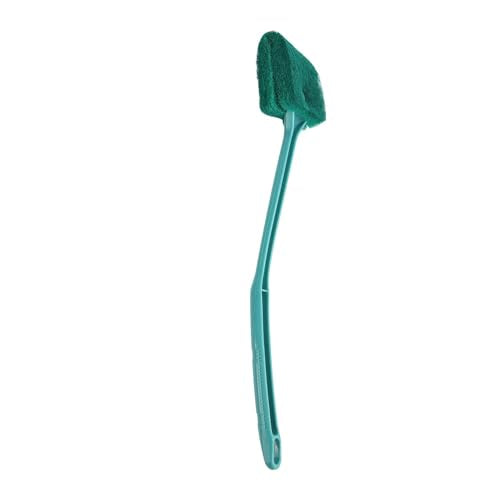 Tnfeeon Aquarium Scraper Double Sided Sponge Brush Cleaner Long Handle Fish Scrubber Sponge Scrubber Cleaner for Glass Aquariums and Home Kitchen 15.7 inches(Green)