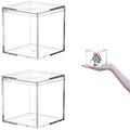 Acrylic Box Clear Boxes for Display Acrylic Candy Boxes with Lid Plastic Square Cube Home & Office Storage Box Wedding Party Favor - size: 3.4 x 3.4 x 3.4 Inch