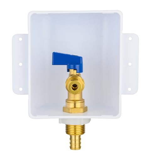 EFIELD Universal Ice Maker Box,1/2-Inch Pex Crimp Inlet with Installed 1/4-Turn Ball Valve, (Crimp Pex 1807),(IM016) - size: without Arrestor, style: Pex Crimp