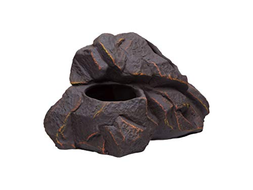 Aquarium Ceramic Decorations Cave Betta Stone Decor - Aquarium Fish Tank Hideway Decor for breeding Cichlids Plecos Betta Toys Hideout (Magma Rock)
