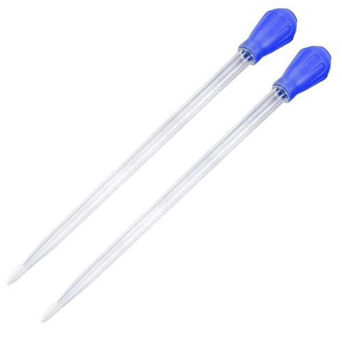 17.7inch Aquarium Siphon/Fish Feeder/Tank Cleaner/Coral Feeding Tube/Water Changer/Waste Remover Clean Tool/Gravel Cleaning/Aquatic Long Pipette Syringe/Axolotl Reef Accessories (2 Packs)