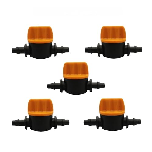 5pcs Miniature Inline Water Valve Plastic Adjustable Flow Control for Aquarium Airlines, Drip Irrigation, Model Crafting, Black - color: Black