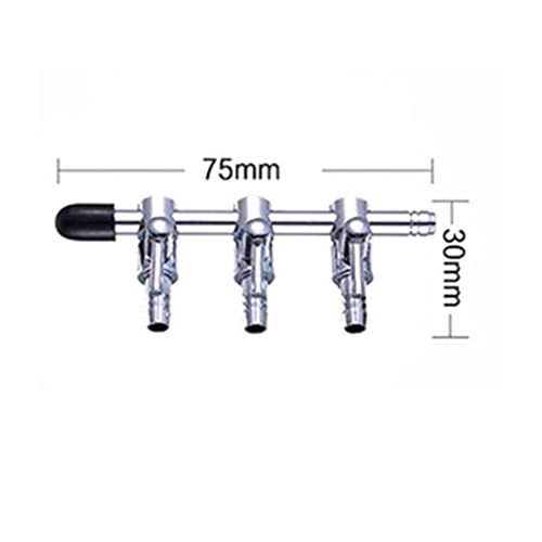 2pcs 3- Way Aquarium Chrome Metal Gang Manifold Air Line Control Valve Air Tap Air Splitter