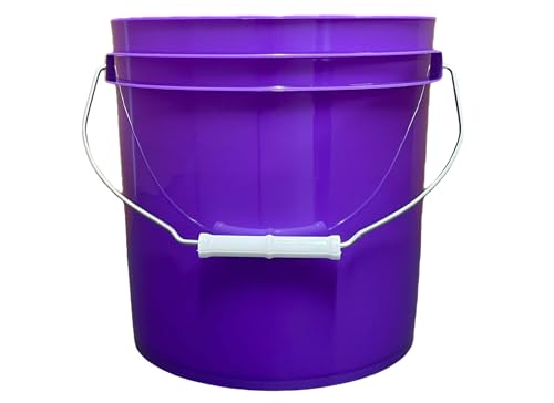 House Naturals 2 Gallon Purple Food Grade BPA Free Made in USA Bucket with Screw On Lid - Pack of 3 (Black lids) - color: Black Lids