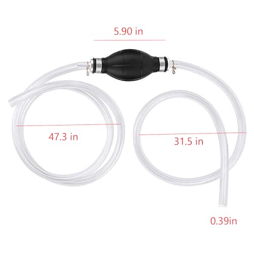 Gasoline Siphon Hose Pump, Hand Siphon Pump for Gasoline Transfer, Manual Hand Siphon Pump For Water, Gas, Fuel Siphon Pump for Gasoline. (Gas Siphon Hose Included)