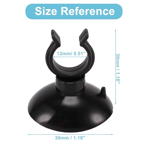 Aquarium Suction Cup, Aquarium Sucker Clip, Suction Cups Airline Tubing Holder, Fish Tank Accessories for Aquarium Fish Tank, Black, 0.51" 20 Pcs 20 Pcs