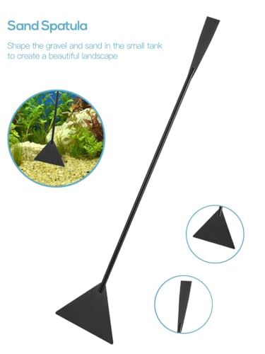 Aquascaping Tool Set for Aquarium Care, Includes Curved Scissors, Tweezers, Spatula & Fish Net, Perfect for Small Aquariums and Plant Maintenance