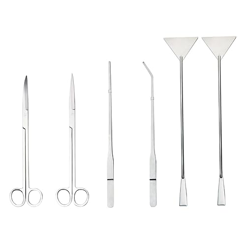 Yardwe -one Aquarium Tool Set Plant Tweezers Tank Cleaner Steel Tools for Easy Aquascaping