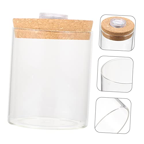 Ciieeo 1Pc Mini Glass Ecosystem Bottle with LED Light Creative DIY Micro Landscape Terrarium Holder for Fish Plants and Flowers Decorative Glass Jar for Home - size: 11X8.2X8.20cm