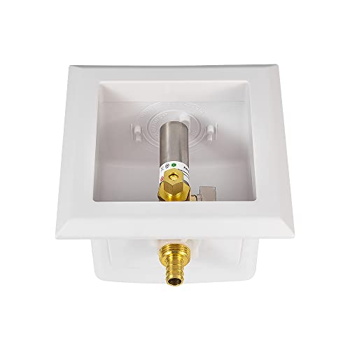 EFIELD Universal Ice Maker Box,1/2-Inch Pex Crimp Inlet with Installed 1/4-Turn Ball Valve with Stainless Steel Water Hammer Arrestor,(IM020) - size: with SS Arrestor, style: Pex Crimp