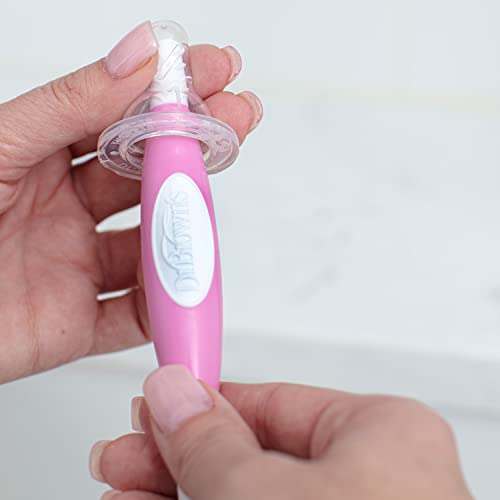 Dr. Brown's Reusable Sponge Baby Bottle Cleaning Brush with Suction Cup Stand, Scrubber and Nipple Cleaner, Pink 1-Pack - color: Pink Bottle Brush, size: 1-Pack