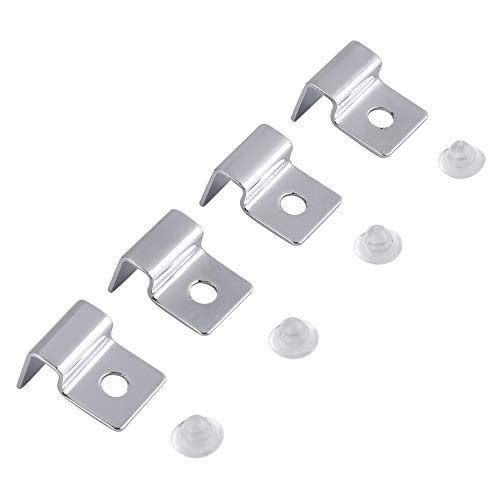 Pack of 4 Stainless Steel Aquarium Fish Glass Cover Clip Support Holder for Protecting(12mm)