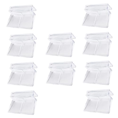 WOONEKY 10pcs Fish Tank Stand Cover Holder Acrylic Racks for Tanks Aquarium Cover Support Brackets - size: 5.5X5X1.8CM