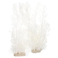 DOITOOL Artificial Fish Tank Plants - 2 PCS Plastic Aquarium Decorations White Fish Tank Accessories Aquarium Decor Plastic Plants - 15.33 inch Tall (White)