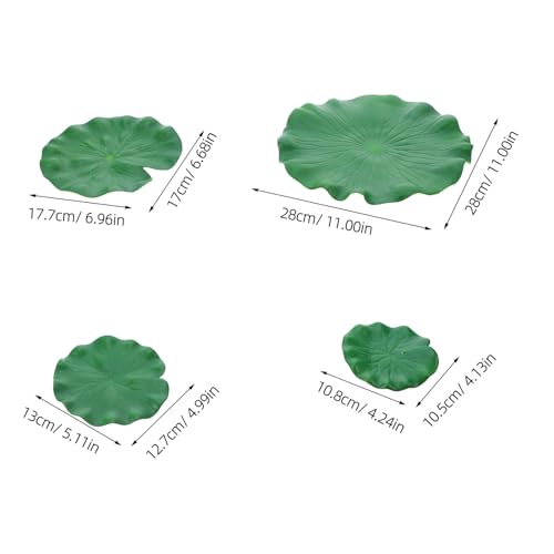 Garneck 12pcs Artificial Lotus Leaves Floating Water Pads Eva Realistic Green Pond Leaf Decorations for Aquarium Koi Fish Pond Home Décor