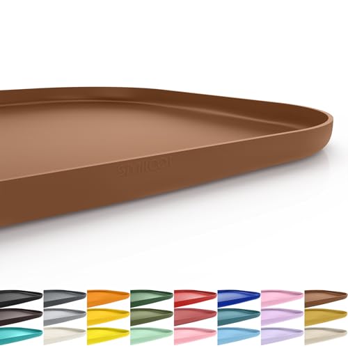 SMILOOL Silicone Pet Food Mat with Raised Edge for Food and Water Bowl, Dog Feeding Mats, Cat Food Trays for Floor Waterproof, Rubber Tray for Dogs and Cats, 24 x 16 x 0.8 Brown - color: Brown, size: 24"L x 16"W