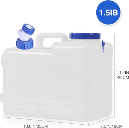 3.9 Gallon/15L Water Container with Spigot, Portable BPA Free Water Jug, Multifunction Water Tank for Camping Outdoor Hiking Picnic Supplies, Emergency Stroage, 2 Pack - size: 4 gal, 2 pack