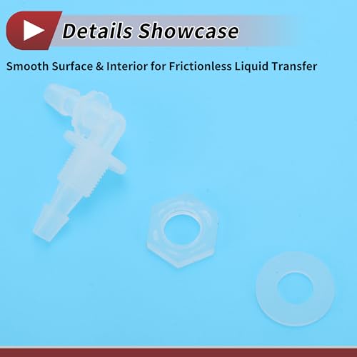 1 Set Aquarium Plastic Hose Barb Fitting 3/16" Hose 90 Degree Elbow Connectors Aquarium Tank Air Pump Clear PP - size: 3/16"-G1/8