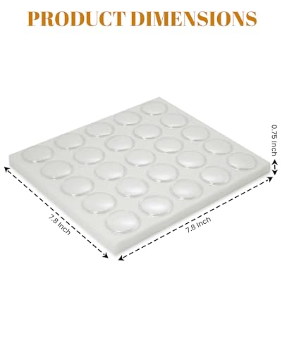 Novel Box Gem Jars 25 Small Size Gemstone tray | White Tray Foam Sheet 7.8X7.8X0.75 | Jewelry Display Rock Storage Box Insert | Gemstone display Trays for Collectibles - color: White Foam Liner with 25 Gem Jars