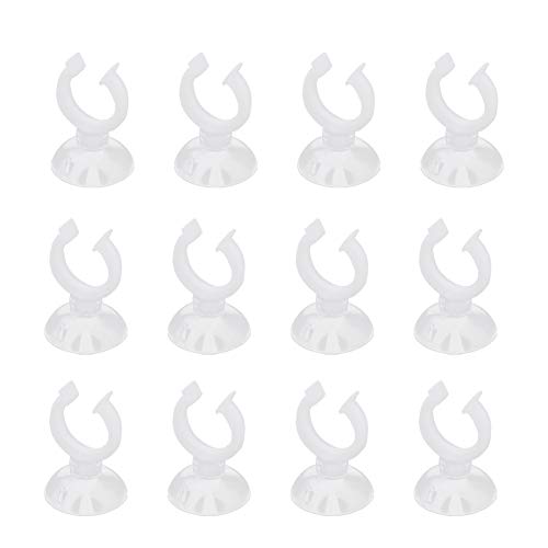 MroMax Aquarium Suction Cup Clips Airline Tubing Hose Heater Clips Clamps Holder for Fish Tank Clear 19mm to 22mm 12Pcs - size: 12pcs 19mm to 22mm