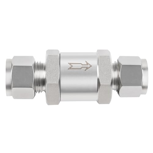 Yoebor 304 Stainless Steel Detachable Compression Check Valve 3/8" OD x 3/8" OD One Way Non-Return Valve for Water Oil Gas, 1pc - size: 3/8 Inch