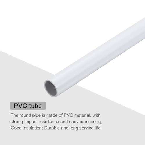 MECCANIXITY 2Pcs 0.47 Inch PVC Rigid Tube Round Pipe 10mm ID 12mm OD 12" High Impact for Water Pipe, Aquarium, Fish Tank, Greenhouse Garden, White - color: White, size: 10mm x 12mm