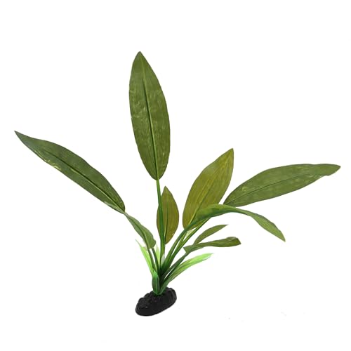 2-Pack 12 Inch Aquarium Silk Aquarium Plants, Artificial Plastic Plant for Small Tank, Goldfish, Fish Hides (Green C, 12 Inch)