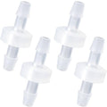 1/4 Inch Check Valve, 4 Packs 6mm One-Way Barb Hose for Fuel, Gas, Liquid, Air, Plastic Water Stops, Micro Diaphragm Check Valve for Air Intake Feed (6mm, White)