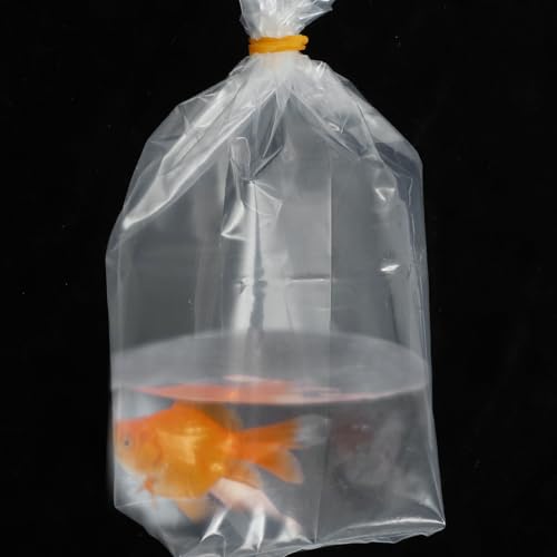 VOSAREA 50pcs Ornamental Live Fish Shipping Bags 20x35x12cm Leak-proof Small Fish Transport Pouches with Handle for Aquarium and Shrimp Packaging