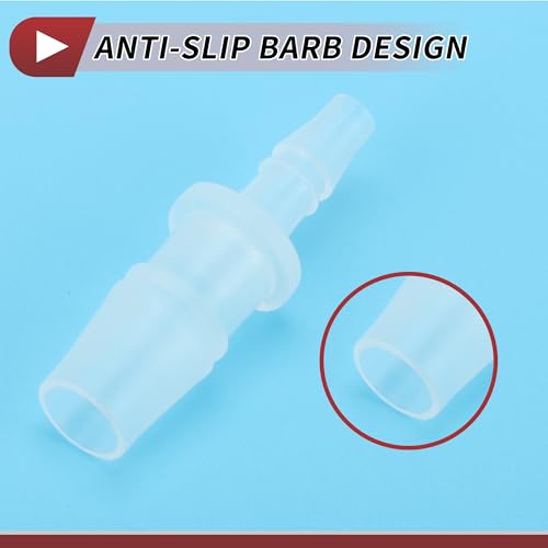 5 Pcs Aquarium Plastic Hose Barb Fitting 3/16" to 3/8" Hose ID Connectors Clear Plastic - size: 3/16"-3/8"