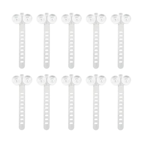 10 Pieces Aquarium Cable Ties Suction Cup Accessories Airline Tubing Holder Binding Tools Made from TRP Material Suitable for Nests Water Hose, White - color: White