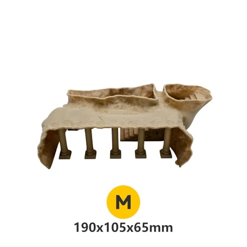 Ancient Aquatics Roman Column Ruins Castle Aquarium Decor, Fish Tank Cave Hideout Decoration, 3D Print Greece Castle Ornament, Safe for Freshwater & Saltwater Tanks (Khaki, M-7.5") - color: Khaki, size: M-7.5"