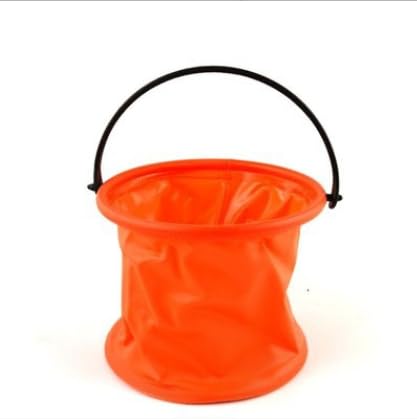 ASEANAO Collapsible Water Bucket, Collapsible Bucket with Handle, Collapsible Water Bucket for Camping,Outdoor,Fishing,Cleaning (Orange), 95556 - color: Orange