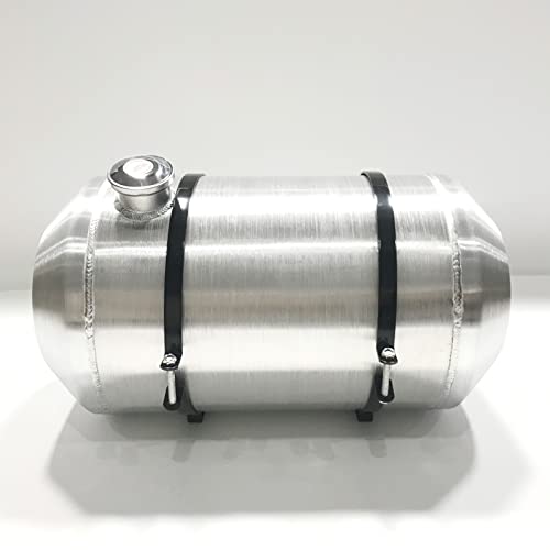 JSD 10 5/8 Gallons 12"x22" Aluminum Spun Round Gas Tank Fuel Cell Tank End Fill 3/8" NPT Outlet --Log splitter, Off-road mini bike,go kart - size: 12" x 22"