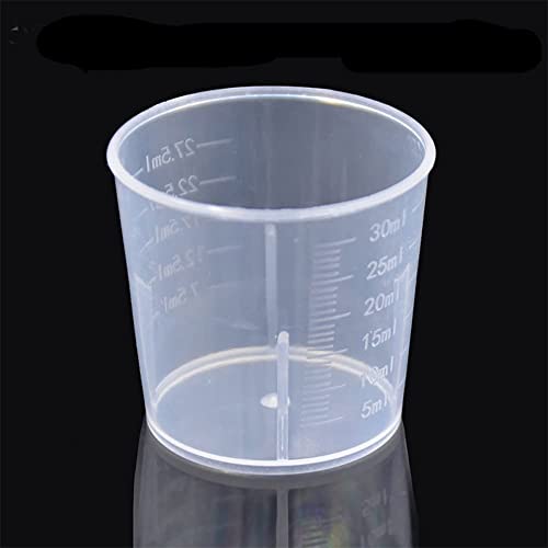 10pcs 30ml Plastic Liquid Measuring Cups Transparent Clear Plastic Graduated Kitchen Cooking Medicine Measure Tool - size: 10 Count, 30 ml