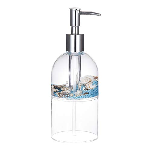 Locco Decor 4 Piece Acrylic Liquid 3D Floating Motion Bathroom Vanity Accessory Set Oceam Theme Sea Shell Conch Toothbrush Holder, Tumbler, Soap Dispenser, Soap Dish - size: 4-piece, style: Conch