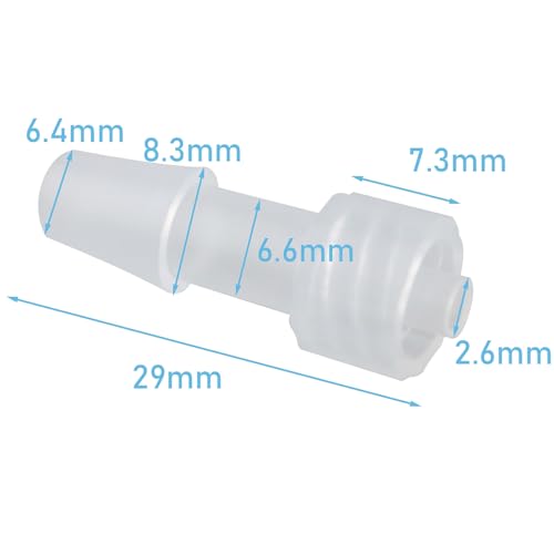 10PCS Public Luer Lock 1/4 inch Polypropylene Hose Connector 6.8mm Luer Female Connector Syringe Extension Tube Dispensing Valve Connector for Aquarium Equipment Laboratory